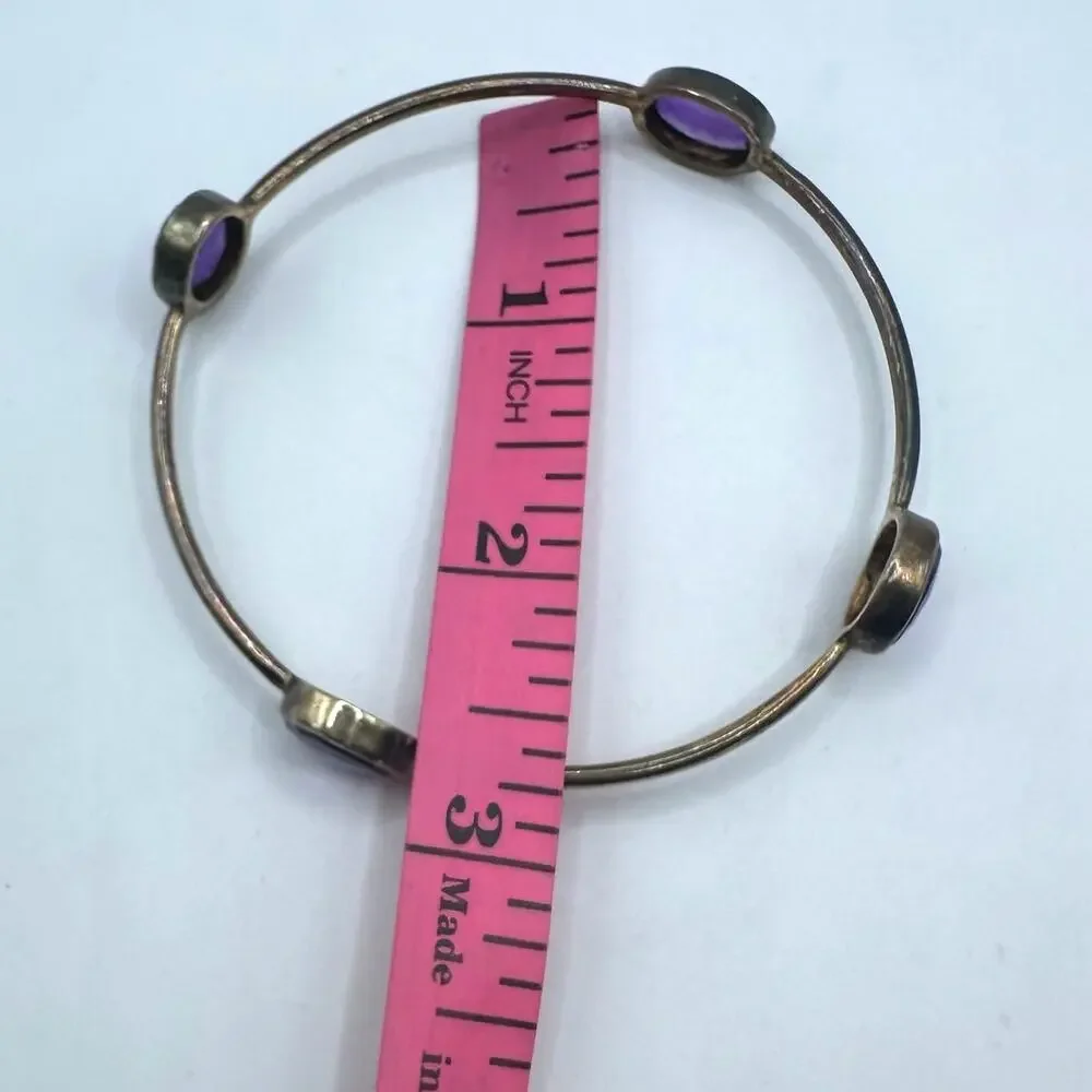 Lot of 4 Bangle Bracelets Casual Bohemian Boho Stackable Set Colorful Casual